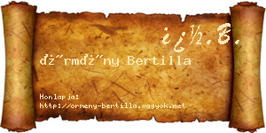 Örmény Bertilla névjegykártya